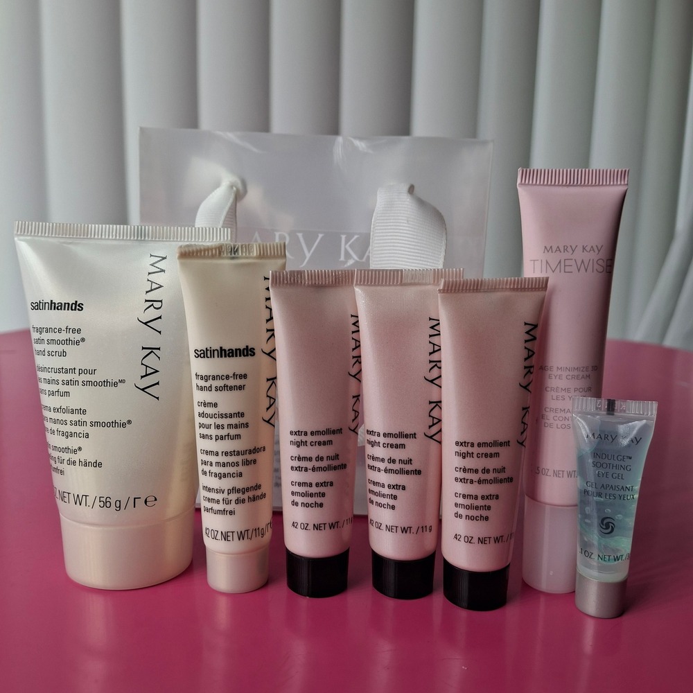 Mary Kay Skincare Bundle Satin Hands TimeWise Eye Gel Night Cream Travel Set